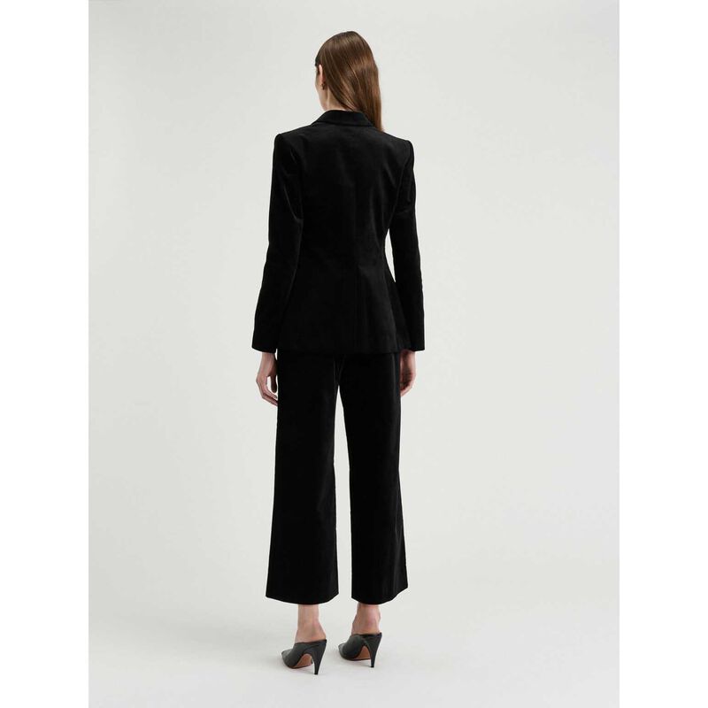 Veronika Maine Stretch Velvet Fitted Blazer image number 1